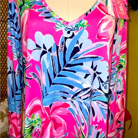 Lilly Pulitzer NWT Kaisley Dual Neck Dress Pretty In Pink Size L,XL,XXL - Picture 12 of 13